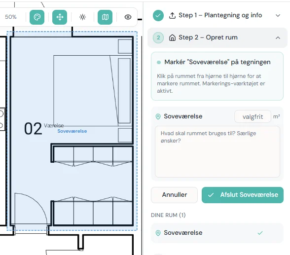ELplanen – markér rum på plantegningen